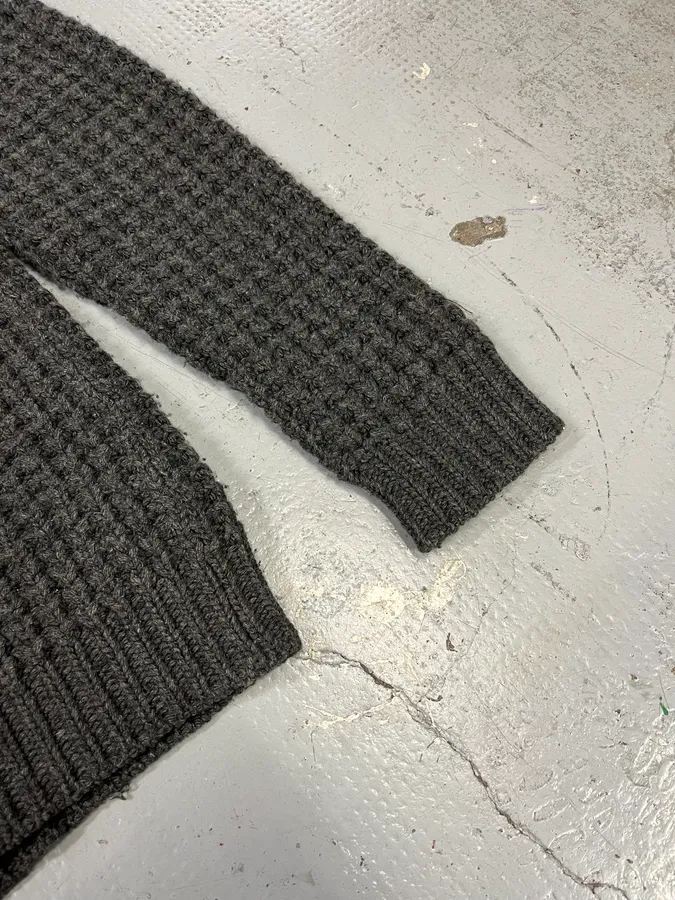2000s Prada Wool & Kashmere Grey Knit Zip-up Sweater - Image 6