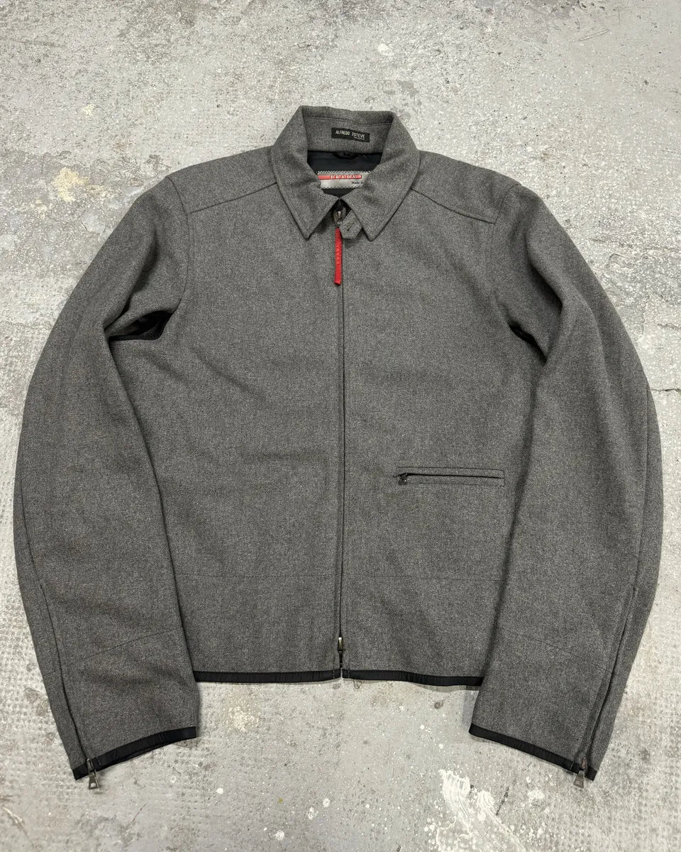2000s Prada Wool Minimaliste Grey Jacket
