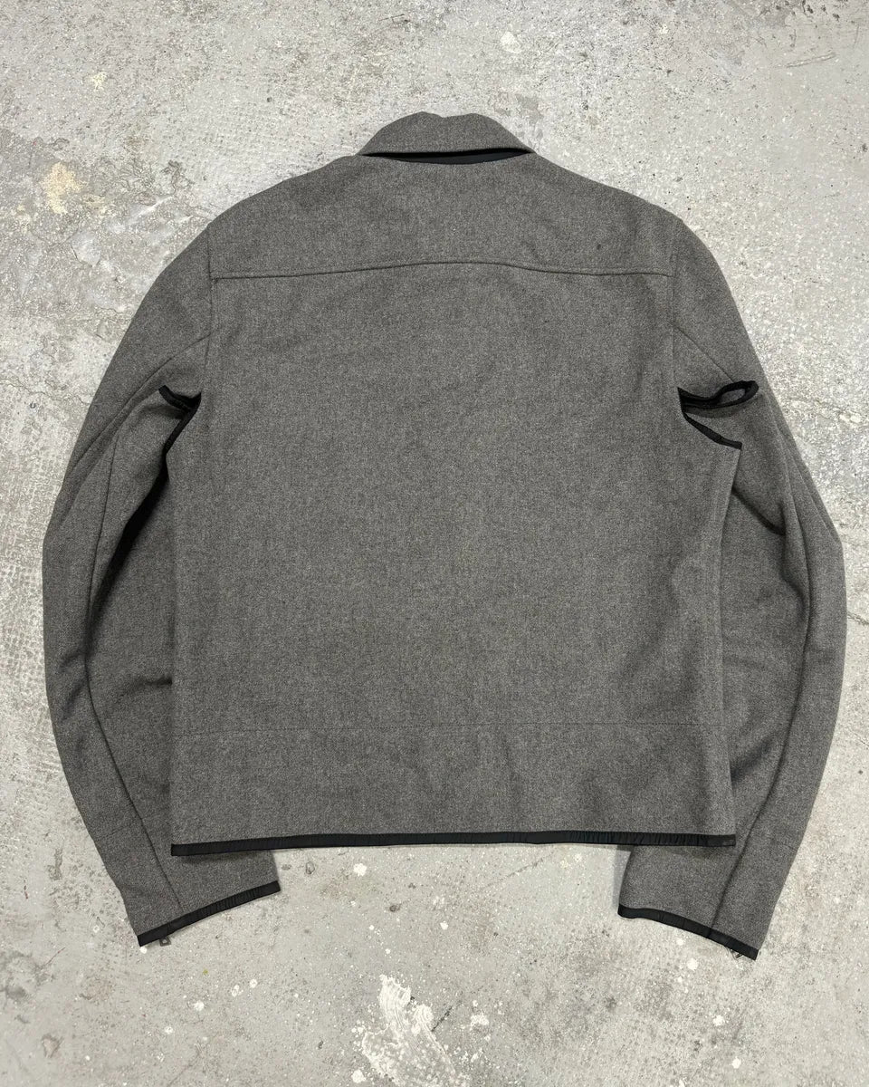 2000s Prada Wool Minimaliste Grey Jacket - Image 2