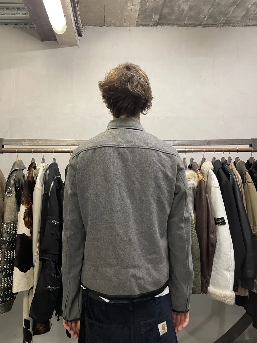 2000s Prada Wool Minimaliste Grey Jacket - Image 5