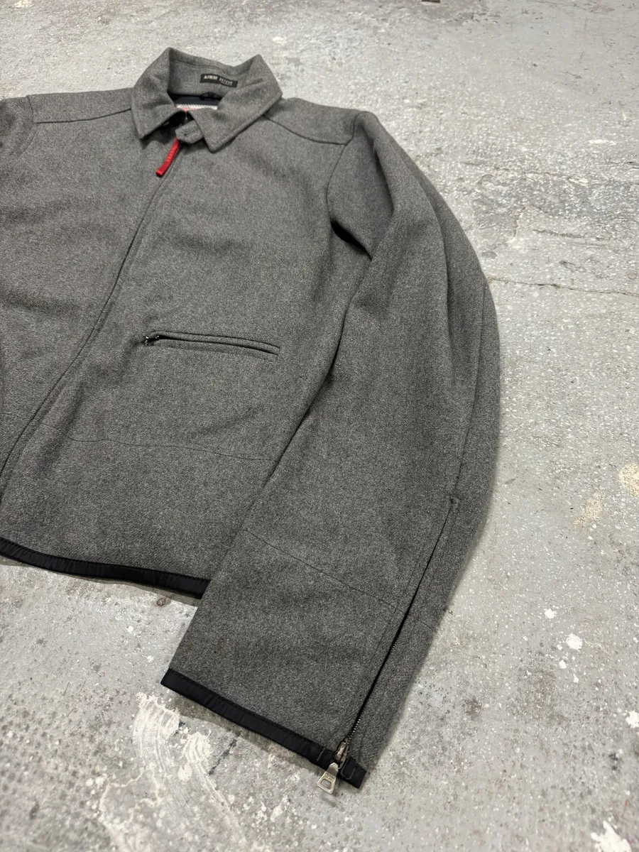 2000s Prada Wool Minimaliste Grey Jacket - Image 7