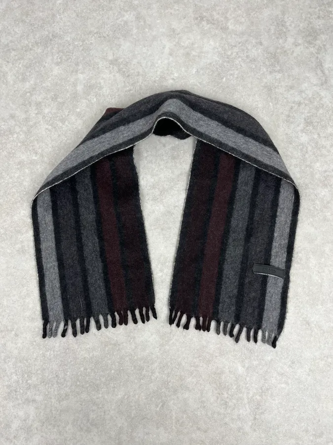 2000s Prada Wool Stripes Scarf - Image 3