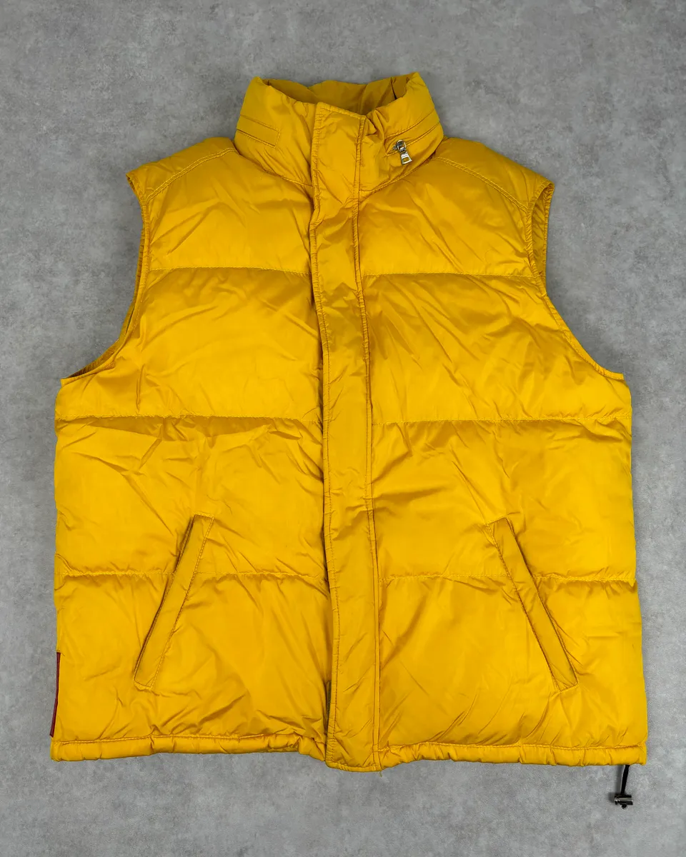 2000s Prada Yellow Down Quilted Puffer Vest