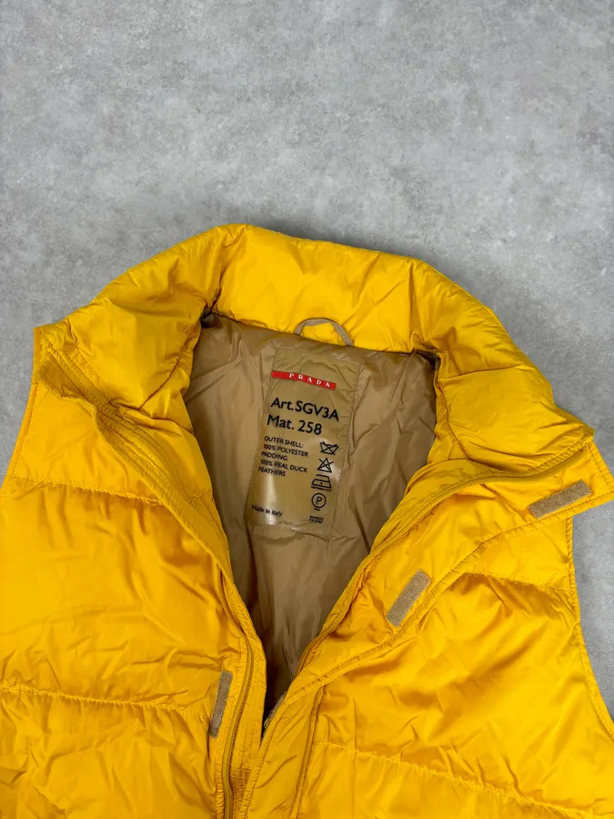2000s Prada Yellow Down Quilted Puffer Vest - Image 9