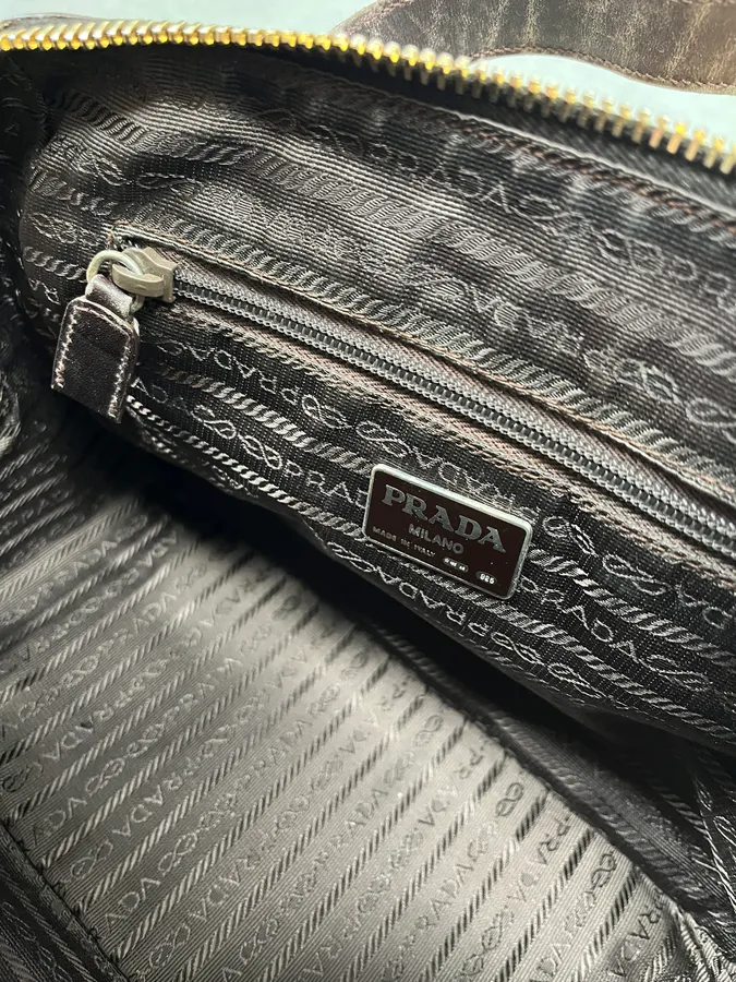 2000s Prada Zebra Pony Hair Leather Handle Bag - Image 9