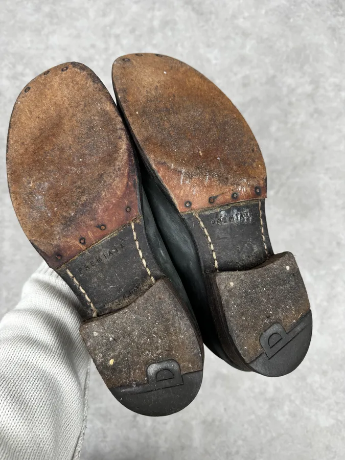 2000s Premiata Grey Leather Backzip Boots - Image 5