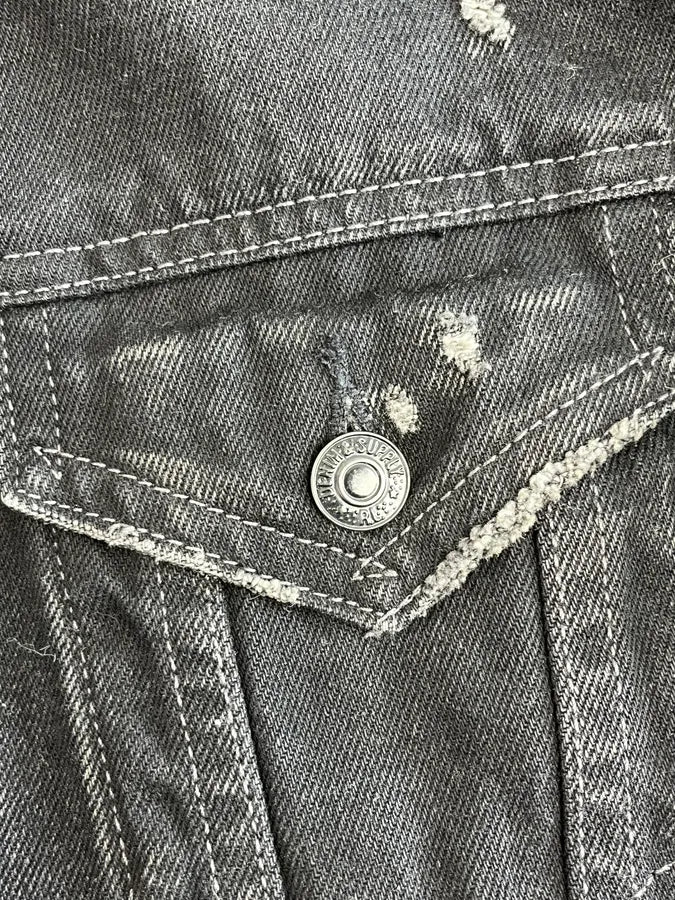 2000s Ralph Lauren Black USA Flag Patch Denim Jacket - Image 11
