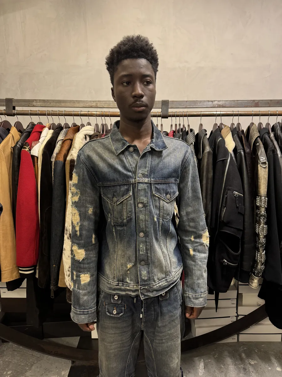 2000s Ralph Lauren Blue Distressed Denim Jacket - Image 2