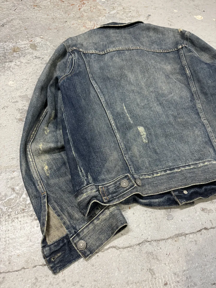 2000s Ralph Lauren Blue Distressed Denim Jacket - Image 6