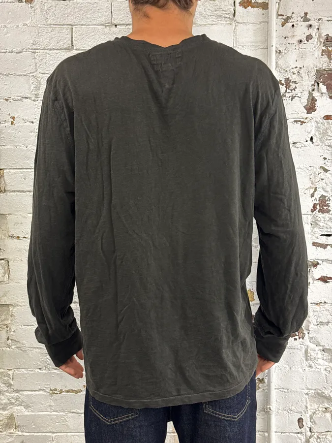 2000s Ralph Lauren Dark Brown America Henley Longsleeve - Image 2