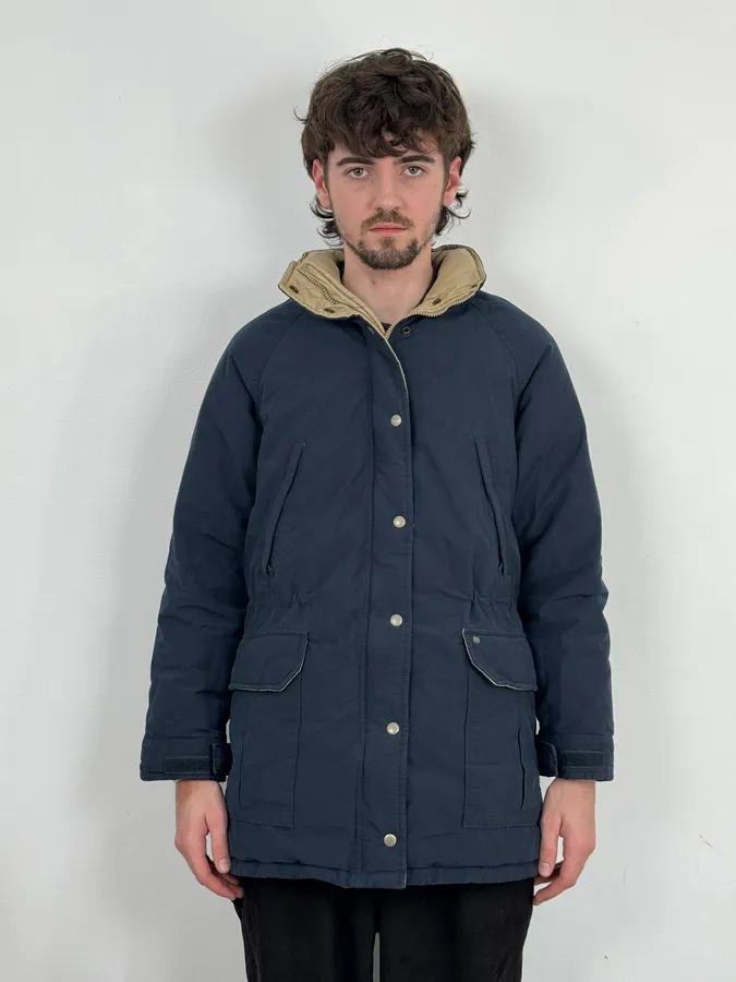 2000s Ralph Lauren Denim & Supply Fur Hood Puffer Parka Navy Jacket - Image 2