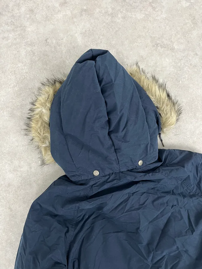 2000s Ralph Lauren Denim & Supply Fur Hood Puffer Parka Navy Jacket - Image 7