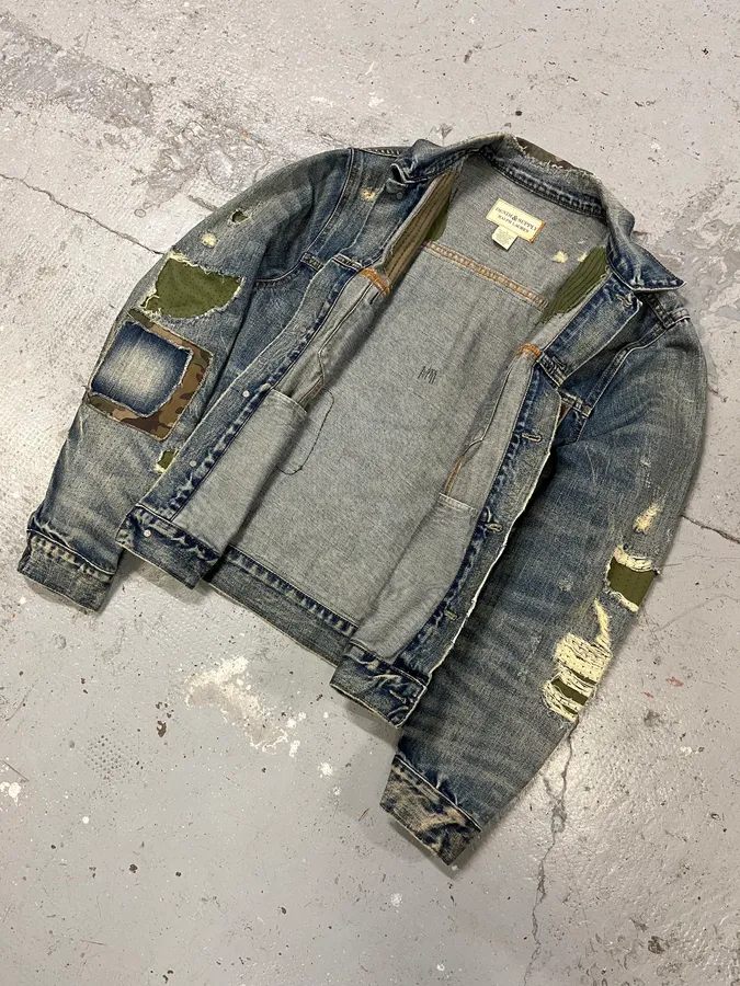 2000s Ralph Lauren Denim & Supply Military Distressed Blue Jacket - Image 6