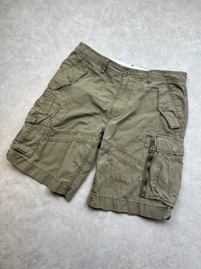 2000s Ralph Lauren Military Khaki Cargo Shorts - Image 5