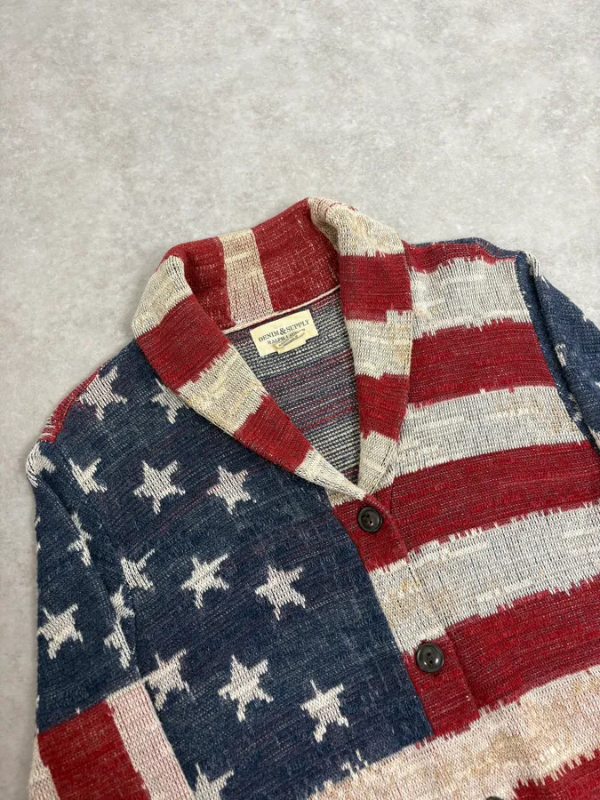 2000s Ralph Lauren Supply USA Flag Cardigan Sweater - Image 5