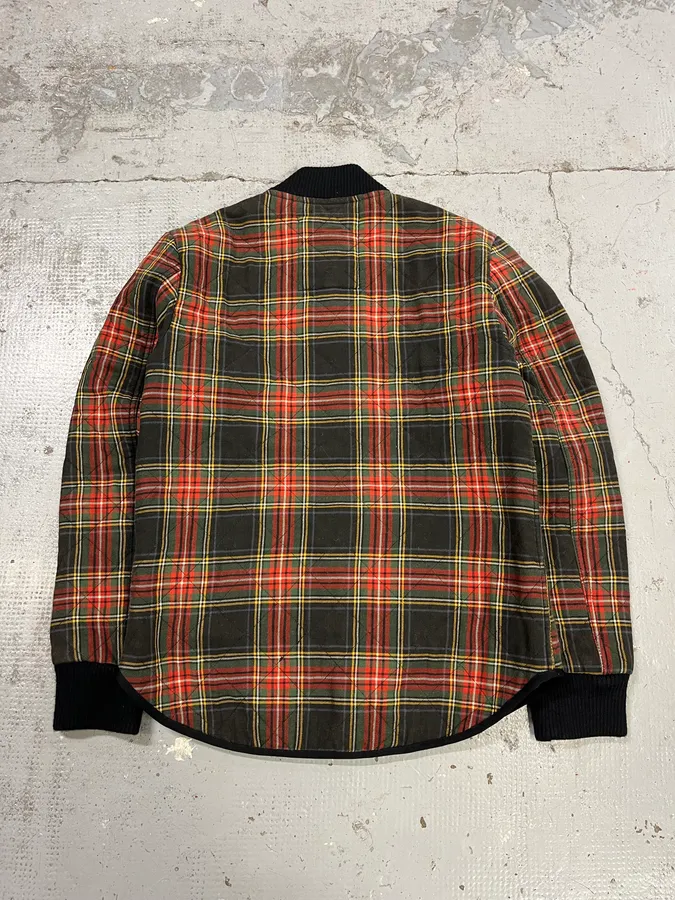 2000s Ralph Lauren Tartan Black & Red Quilted Bomber Jacket - Image 6