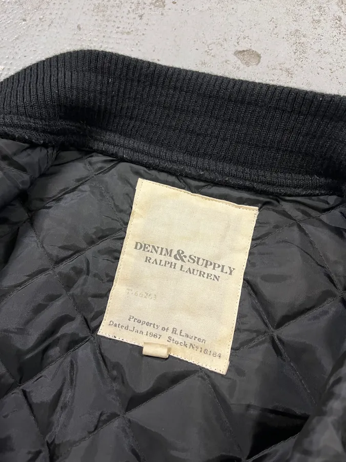 2000s Ralph Lauren Tartan Black & Red Quilted Bomber Jacket - Image 8