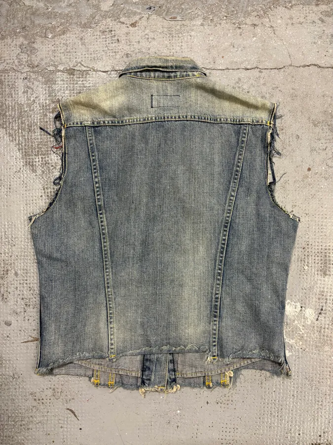 2000s Ralph Lauren USA Flag Blue Denim Vest Jacket - Image 6
