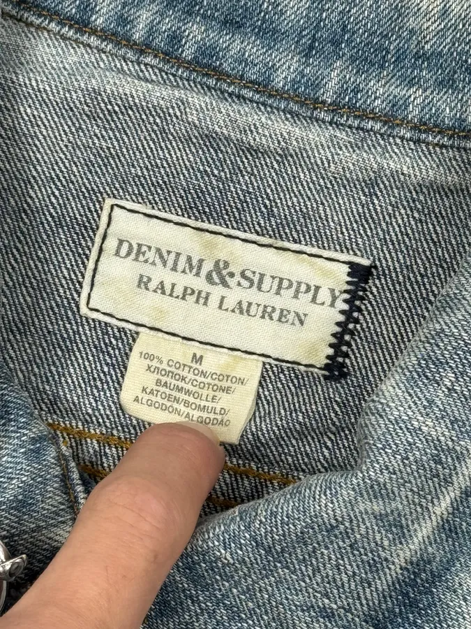 2000s Ralph Lauren USA Flag Denim Vest Jacket - Image 8