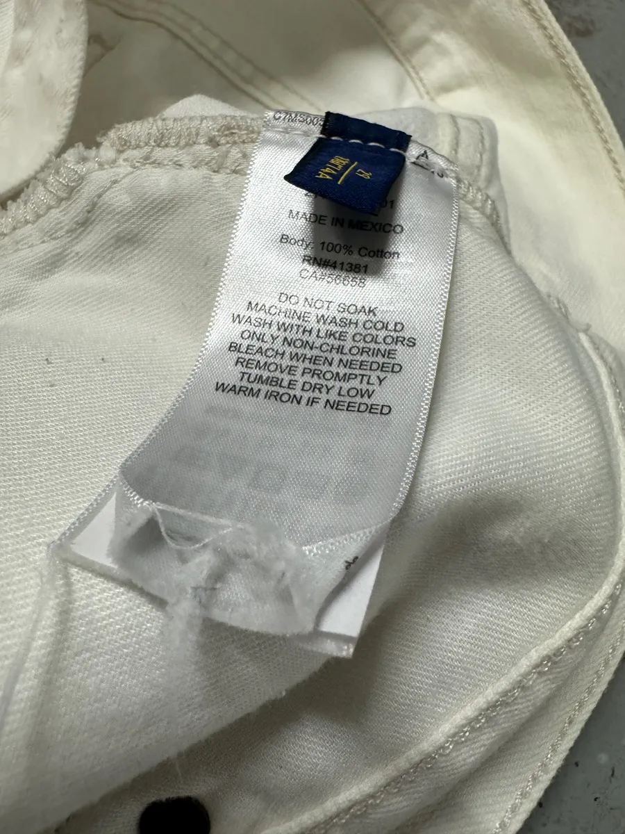 2000s Ralph Lauren White Distressed Slim Denim Jeans - Image 7