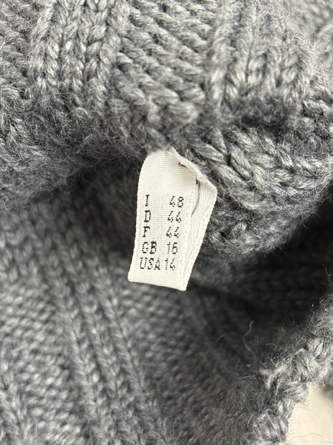 2000s Richmond Grey Wool Asymetrical Zip-Up Sweater - Image 13