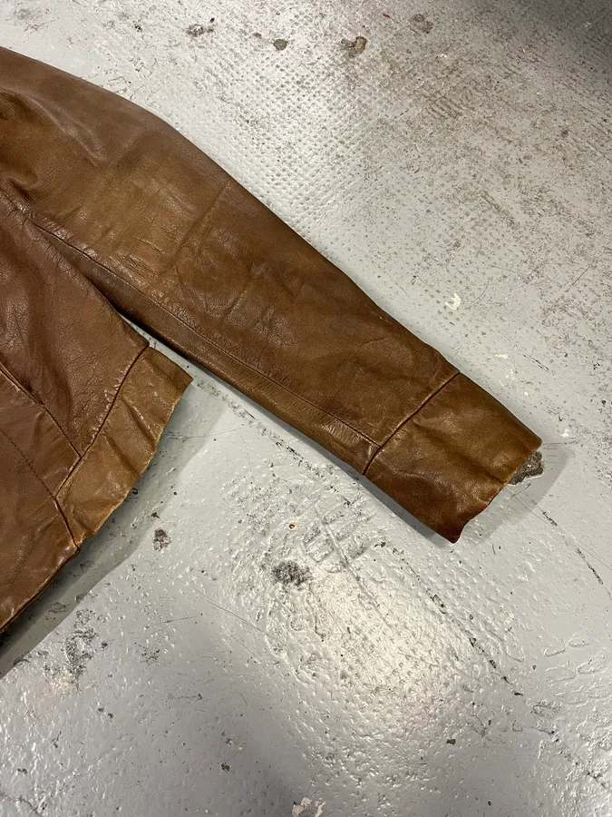 2000s Rick Owens Biker Brown Leather Jacket - Image 5