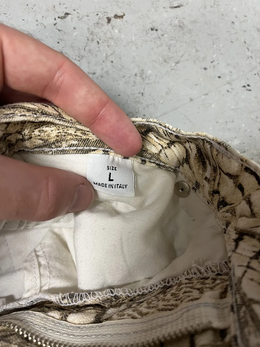 2000s Robero Cavalli Beige Feathers Pants - Image 10
