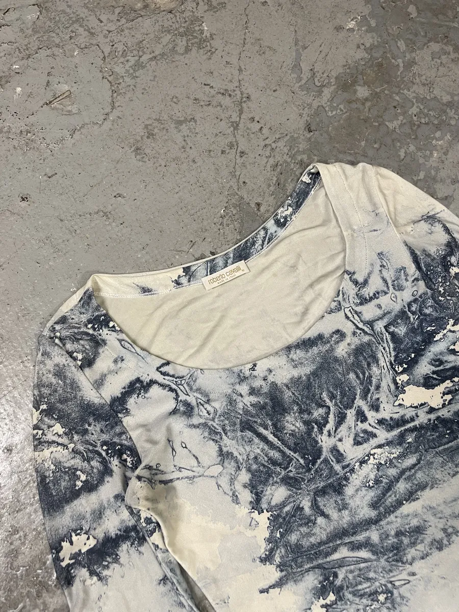 2000s Roberto Cavalli Aqua Blue Sky Top - Image 6