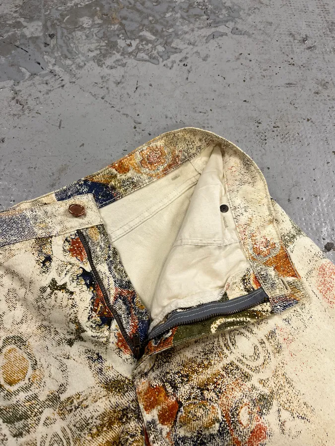 2000s Roberto Cavalli Arabic Mozaic Beige Multicolor Pants - Image 10