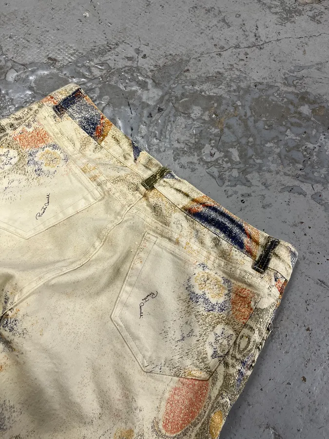 2000s Roberto Cavalli Arabic Mozaic Beige Multicolor Pants - Image 9