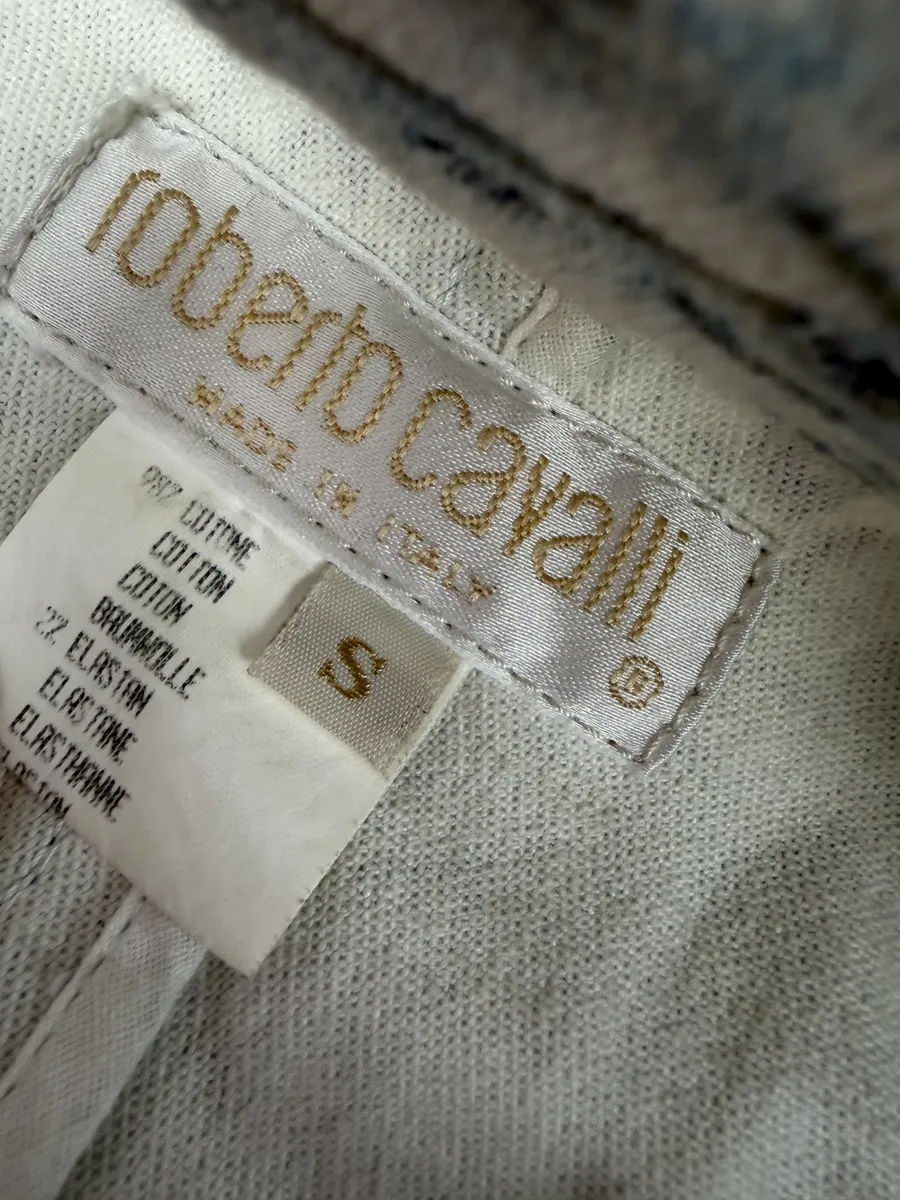 2000s Roberto Cavalli Asymmetrical Blue Python Effect Jacket - Image 11