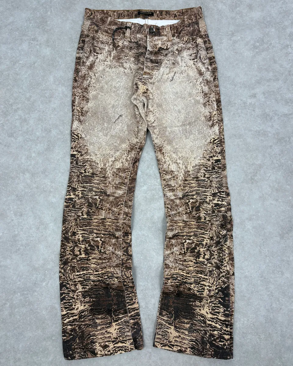 2000s Roberto Cavalli Beige & Brown Sand Earth Pants