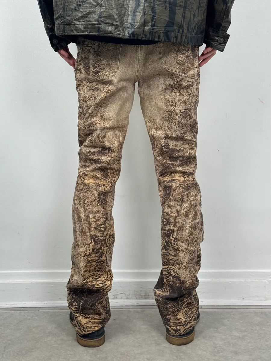2000s Roberto Cavalli Beige & Brown Sand Earth Pants - Image 4