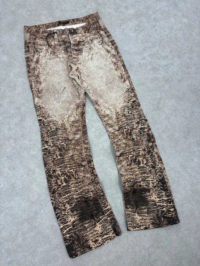 2000s Roberto Cavalli Beige & Brown Sand Earth Pants - Image 5