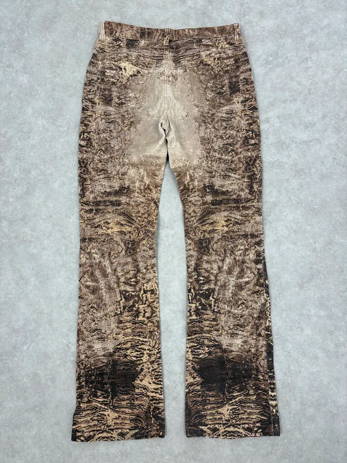 2000s Roberto Cavalli Beige & Brown Sand Earth Pants - Image 7
