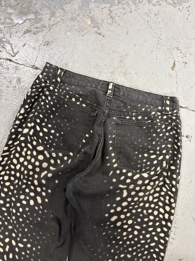 2000s Roberto Cavalli Black Denim Polka Dot Jeans - Image 7