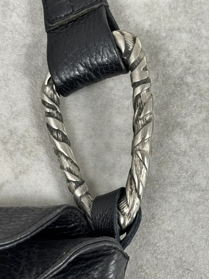 2000s Roberto Cavalli Black Feather Shoulder Bag - Image 9