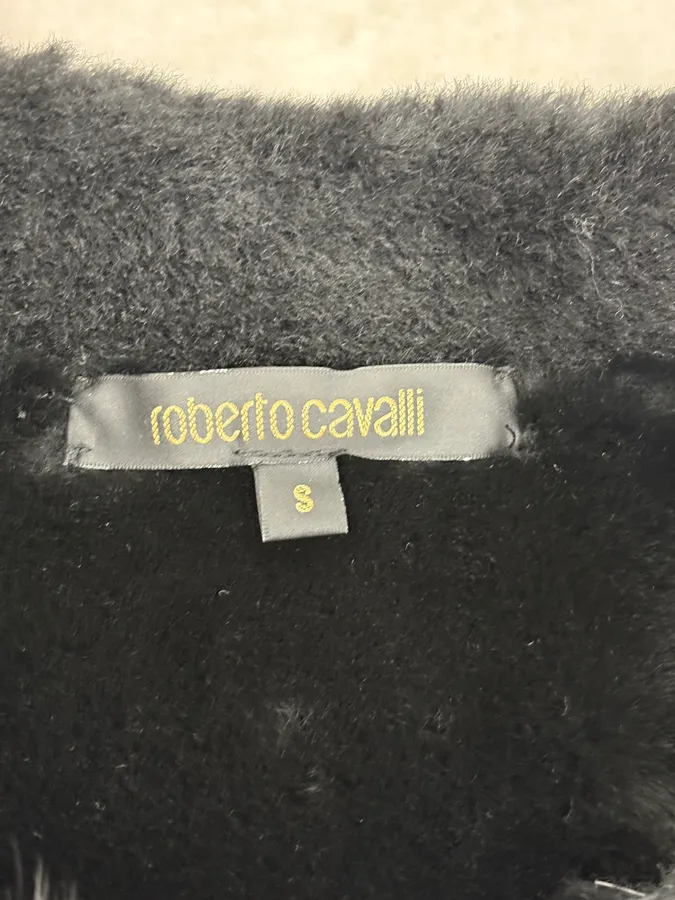 2000s Roberto Cavalli Black & Golden Royal Shearling Jacket - Image 11