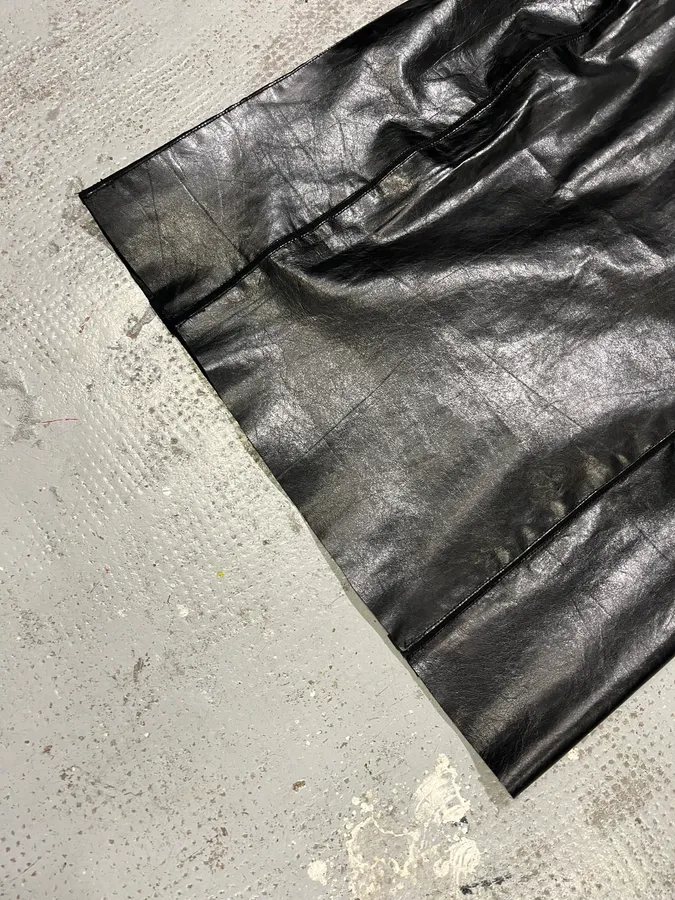 2000s Roberto Cavalli Black Leather Premium Skirt - Image 5