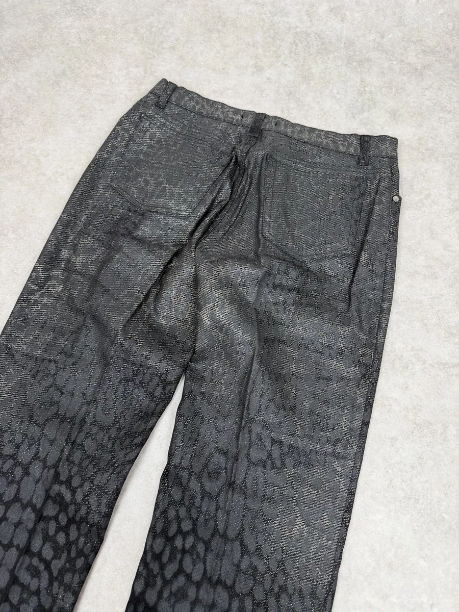2000s Roberto Cavalli Black Leopard Pants - Image 6