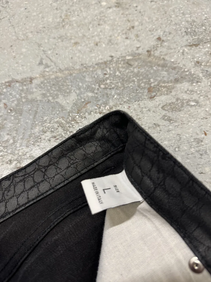 2000s Roberto Cavalli Black Obscure Crocodile Effect Pants - Image 8