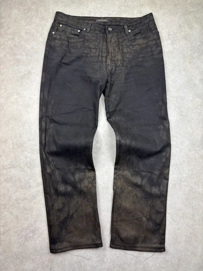 2000s Roberto Cavalli Black Obscure Washed Denim Jeans