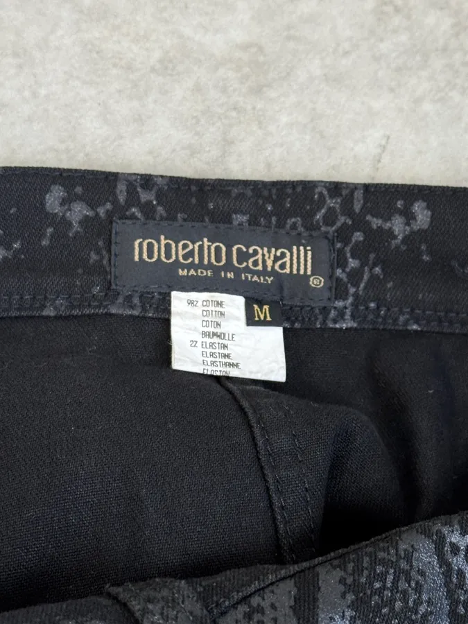 2000s Roberto Cavalli Black Python Print Skirt - Image 11