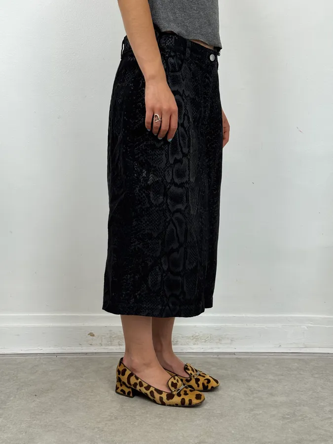 2000s Roberto Cavalli Black Python Print Skirt - Image 2
