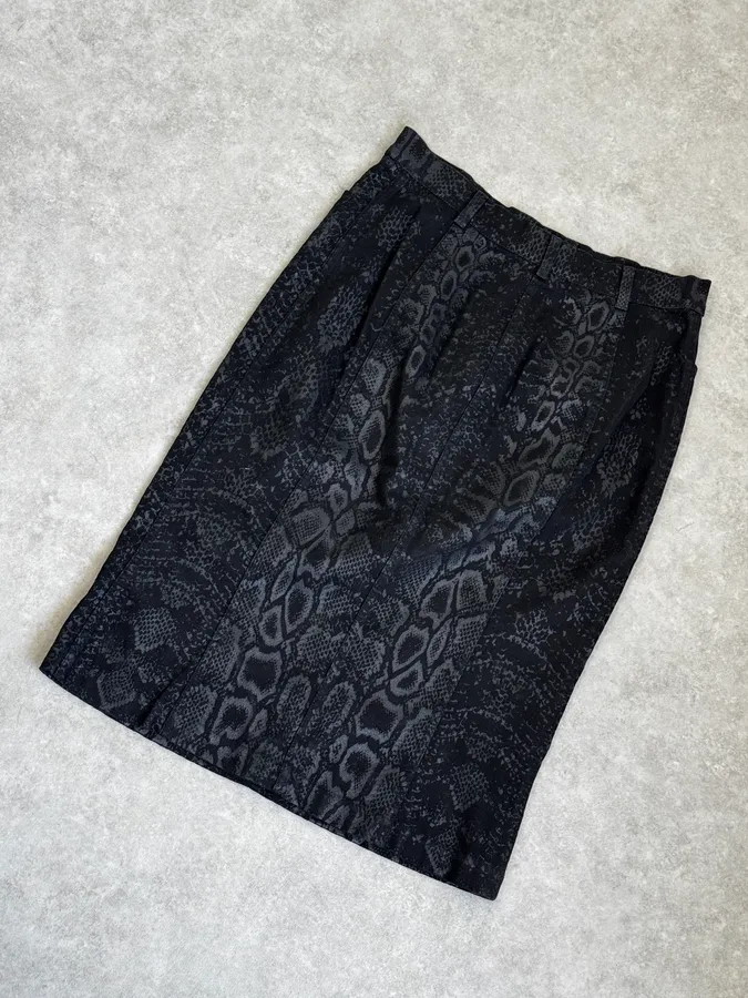 2000s Roberto Cavalli Black Python Print Skirt - Image 7
