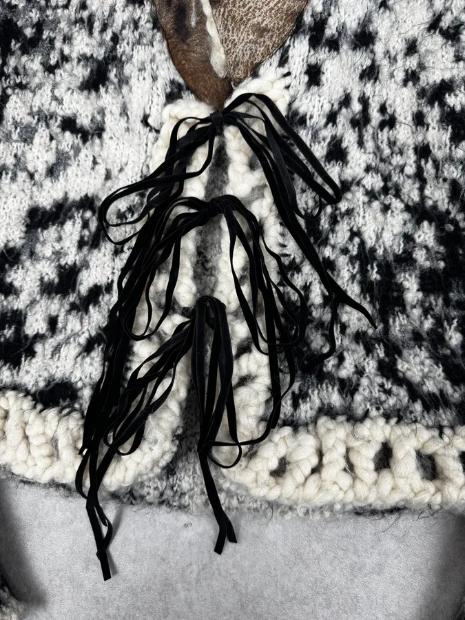 2000s Roberto Cavalli Black & White Leopard Wool Cardigan Jacket - Image 9