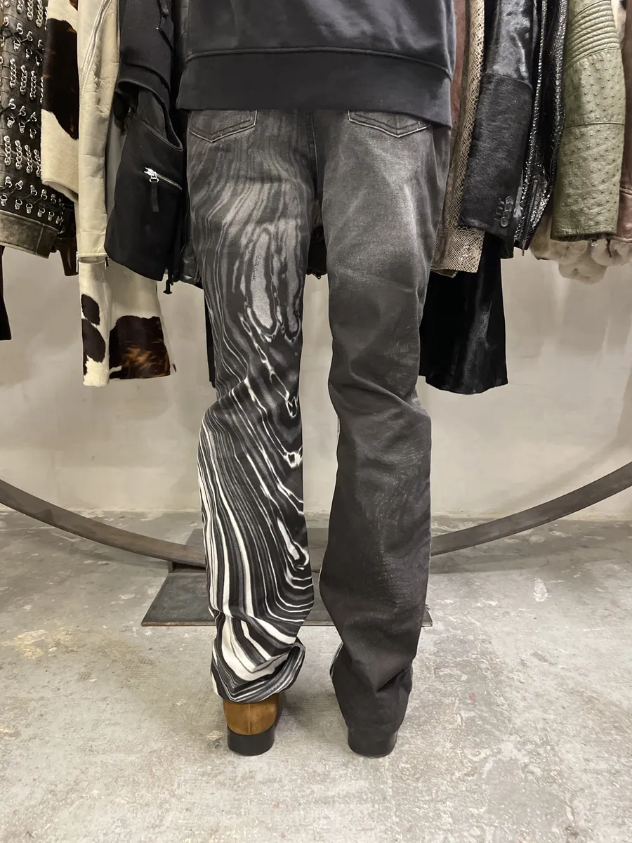 2000s Roberto Cavalli Black & White Wave Pants - Image 4