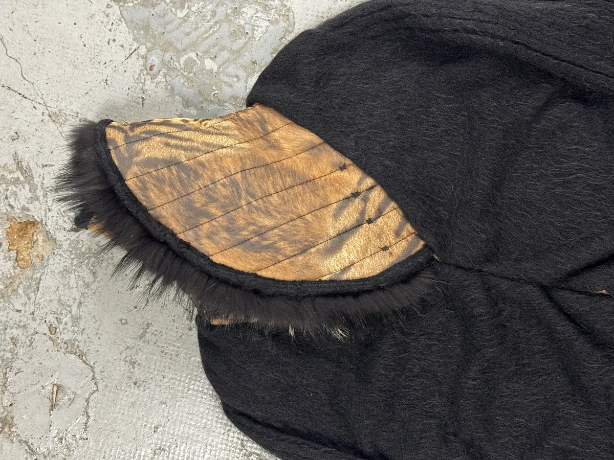 2000s Roberto Cavalli Black Wool Quilted Fox Fur Collar Cardigan - Image 12