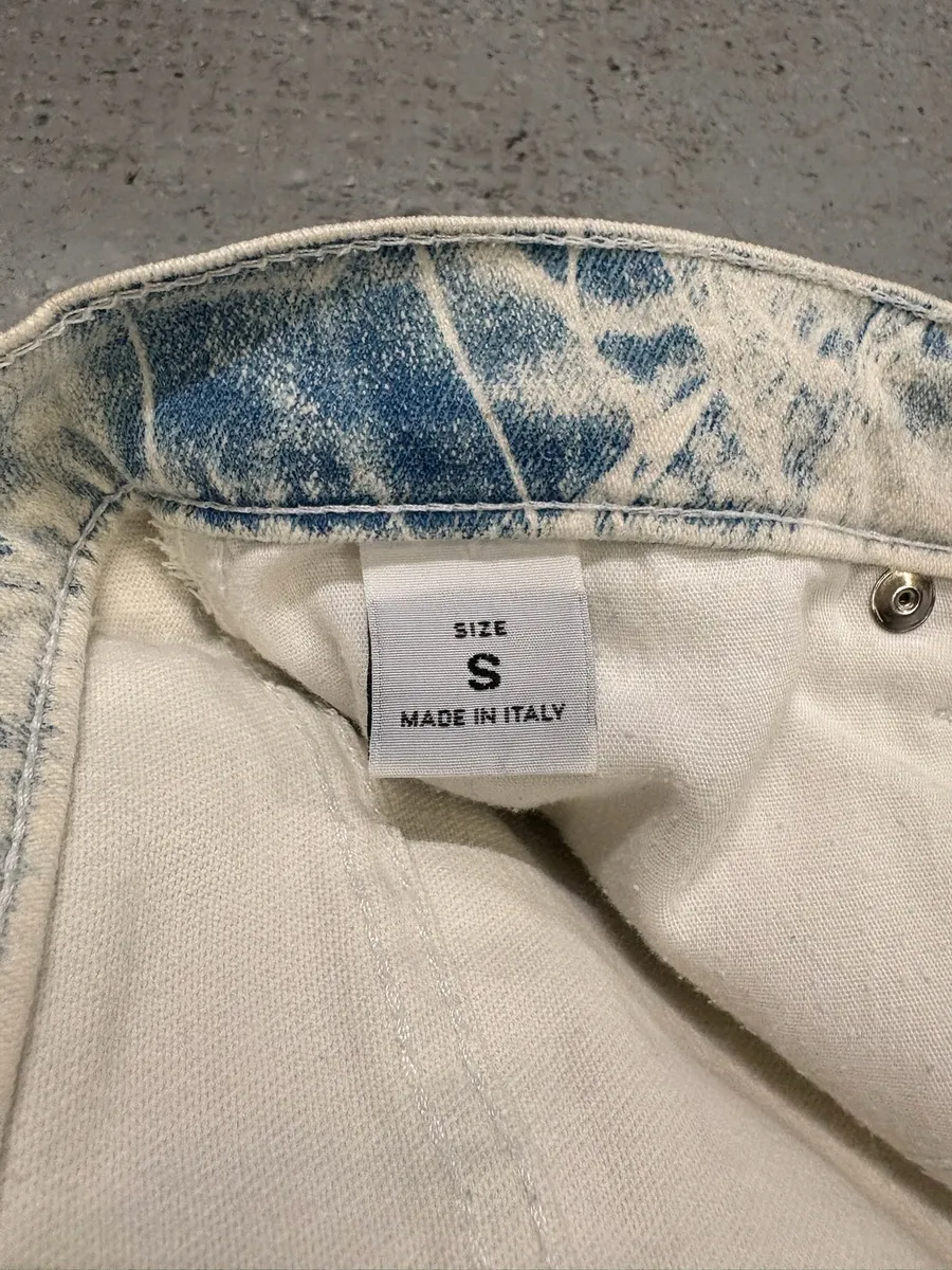 2000s Roberto Cavalli Bleached Blue & White Denim Jeans - Image 10