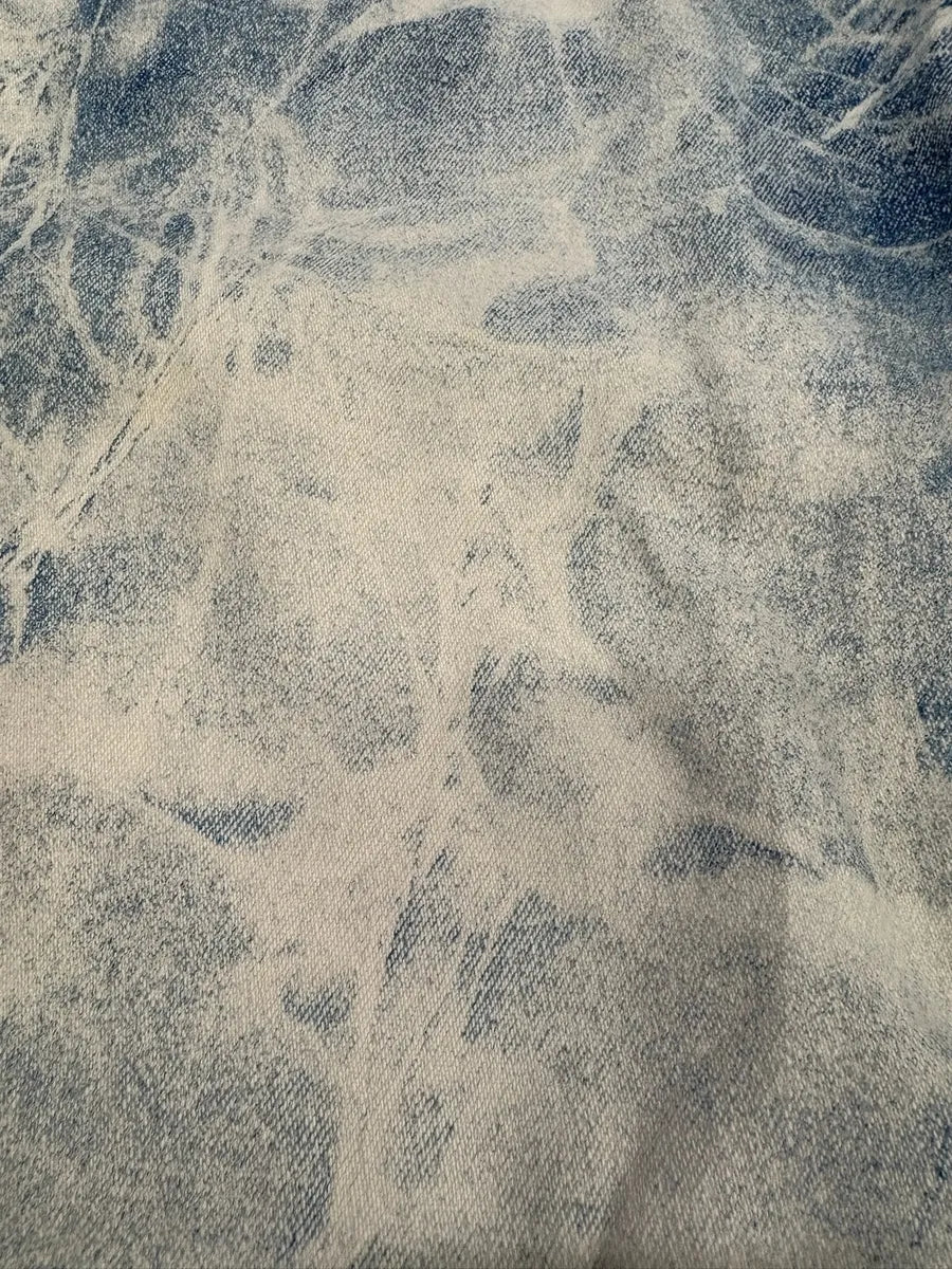 2000s Roberto Cavalli Bleached Blue & White Denim Jeans - Image 7